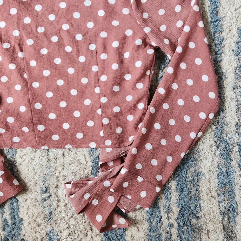 F21 Mauve Polka Dot Wrap Around Top || Small EUC - Picture 10 of 13